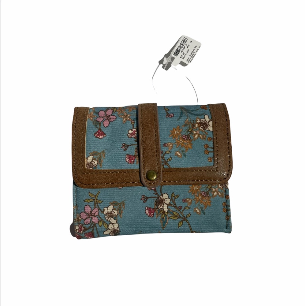 Floral leather coin purse and wallet